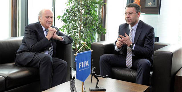 Blatter y Bartomeu durante una reunión