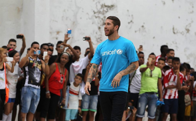Sergio Ramos, con UNICEF