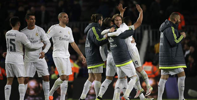 Así celebró el Real Madrid su victoria en el Camp Nou