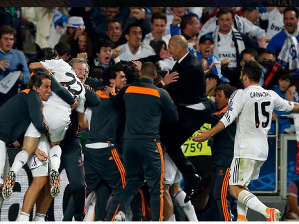 Eufórica celebración en Lisboa tras el gol de Bale