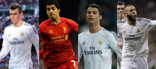 Luís Suárez, Bale, Cristiano Ronaldo y Benzema