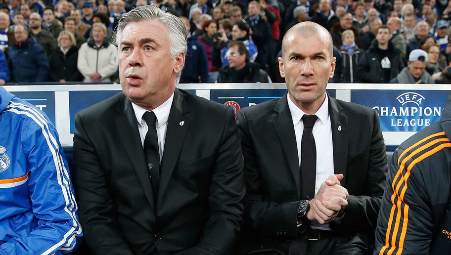 Zidane y Ancelotti en su año de trabajo juntos