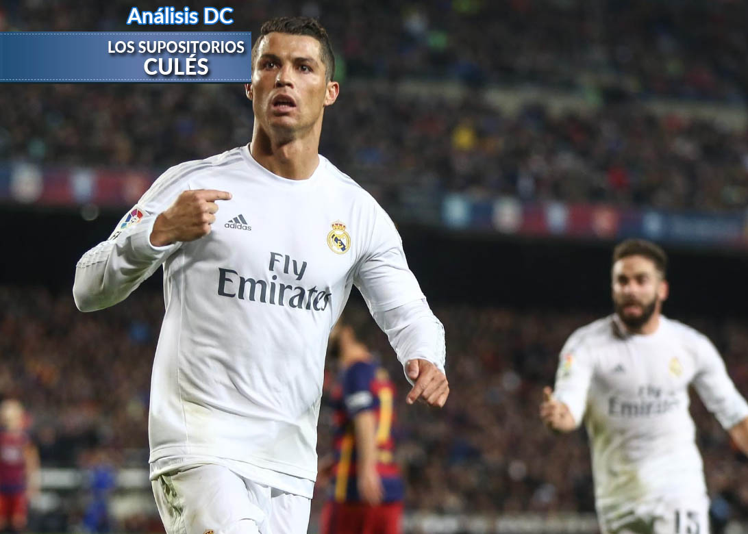 Cristiano celebra su gol en el Camp Nou