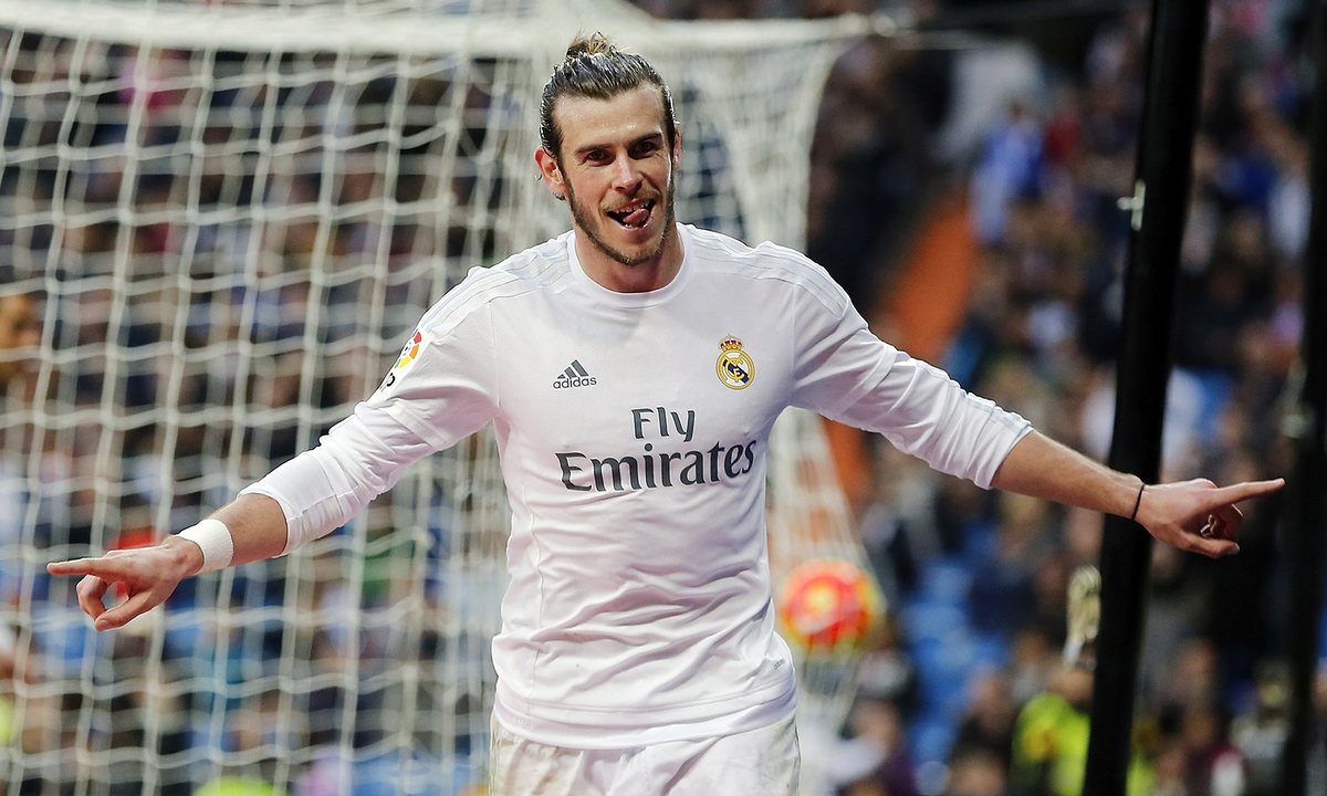 Bale celebrando gol Bernabéu