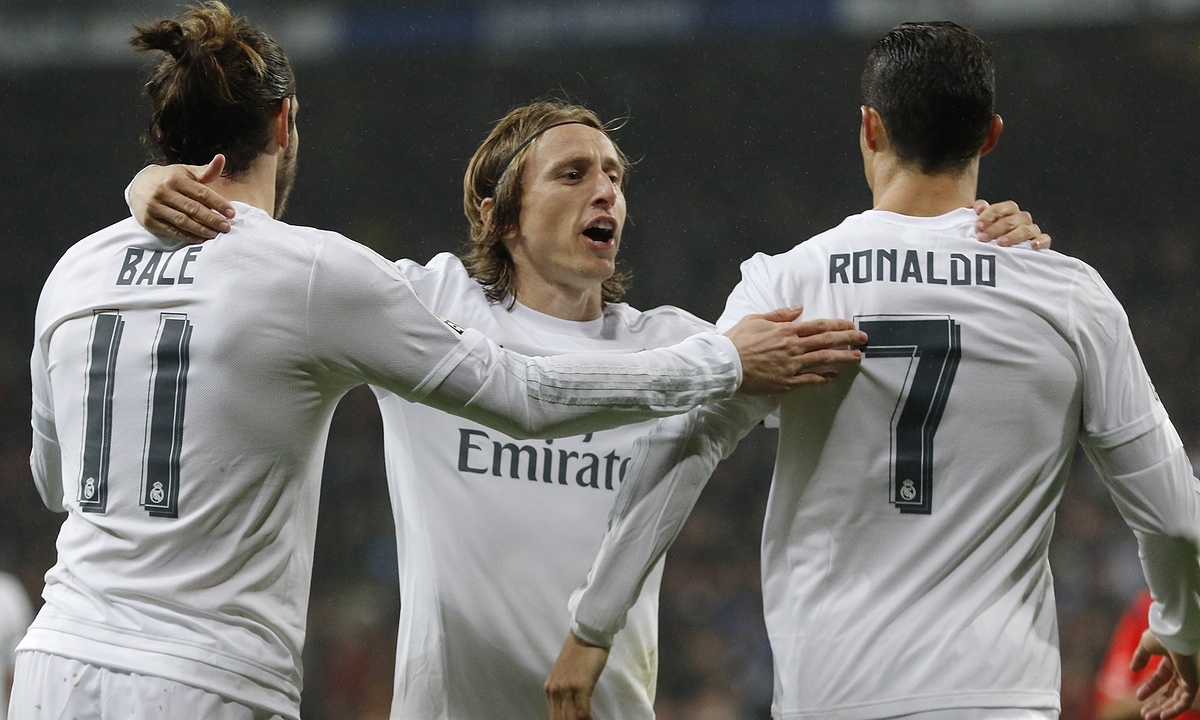 Modric junto a Bale y Cristiano