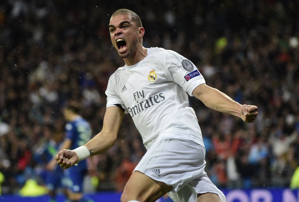 Pepe celebra un gol de esta temporada
