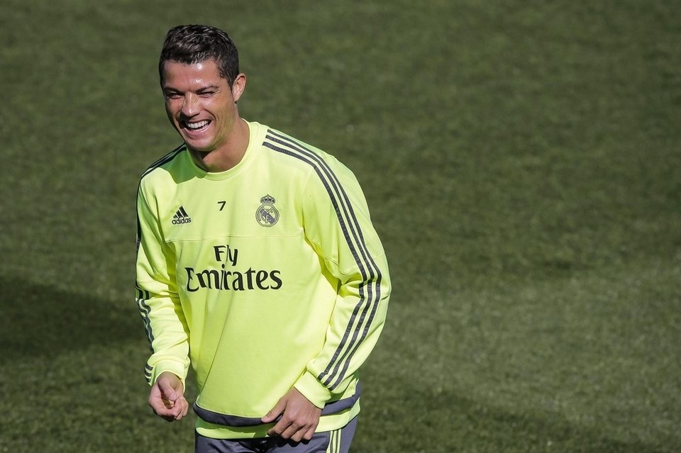 Cristiano Ronaldo durante un entrenamiento de esta temporada