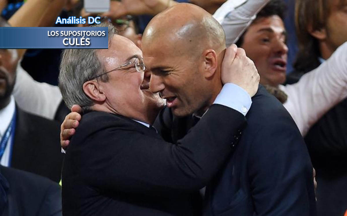 Florentino y Zidane se saludan tras conquistar la 'Undécima'
