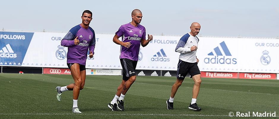 Pepe y Cristiano en su vuelta a los entrenamientos
