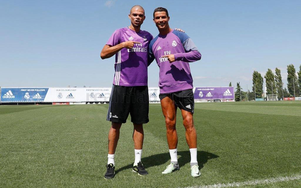Cristiano y Pepe en el día de su vuelta a los entrenos