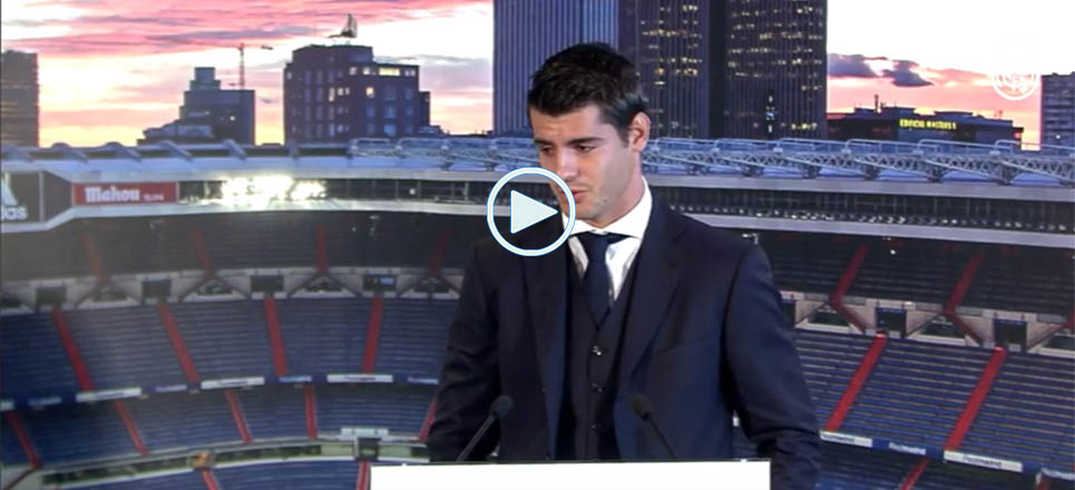 La emoción de Morata en su presentación con el Real Madrid