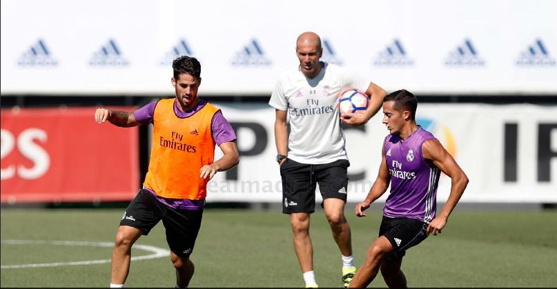 Entrenamiento, Zidane, Isco, Lucas