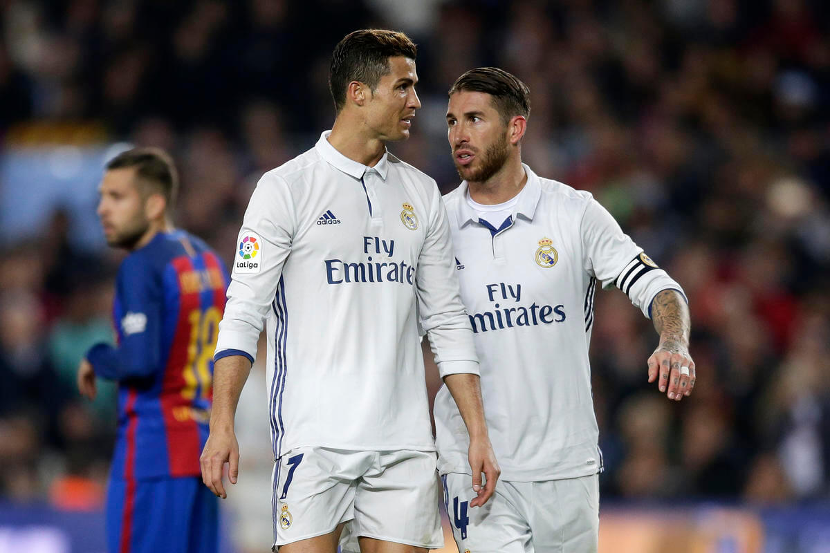 Ramos y Cristiano en el Clásico del Camp Nou