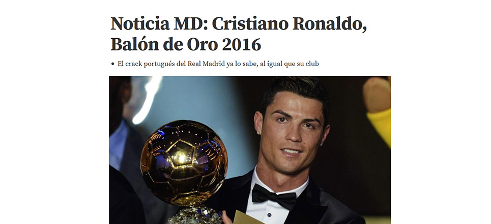 'Mundo Deportivo' asegura que CR7 ganará el Balón de Oro