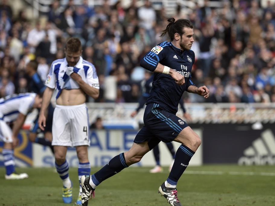 Bale celebra su gol a la Real Sociedad