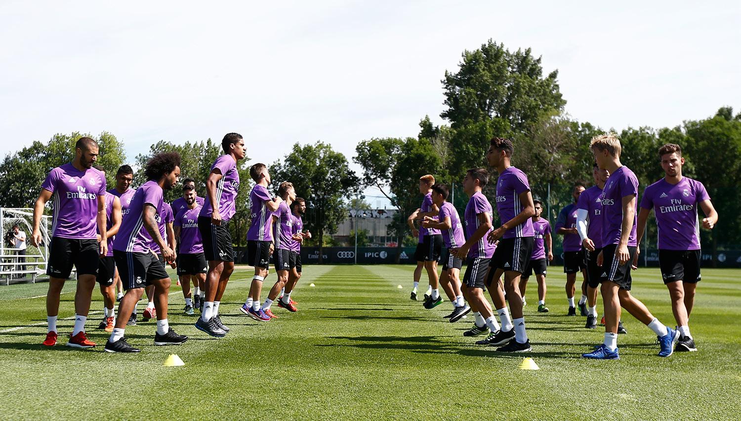 El Real Madrid hizo su último entrenamiento en las instalaciones del Impact