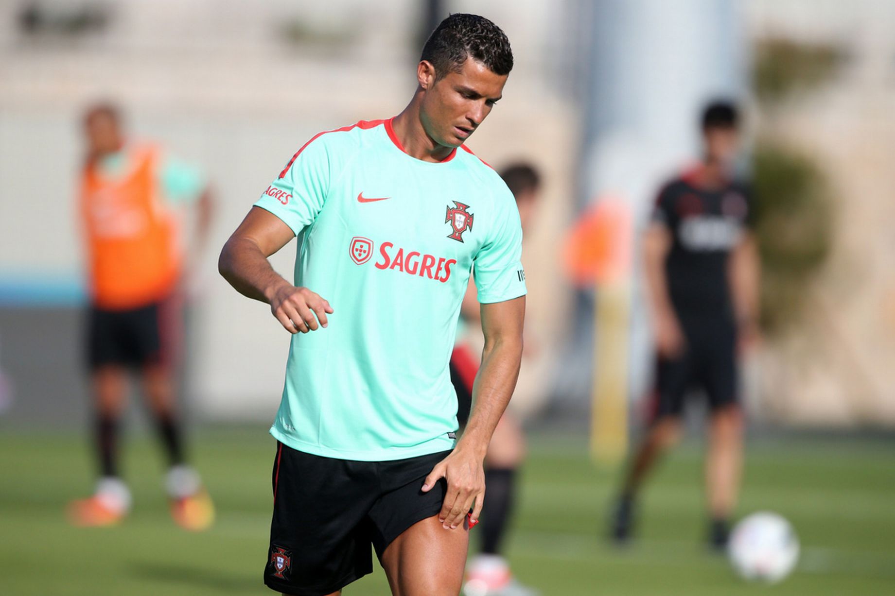 Cristiano Ronaldo en un entrenamiento con Portugal