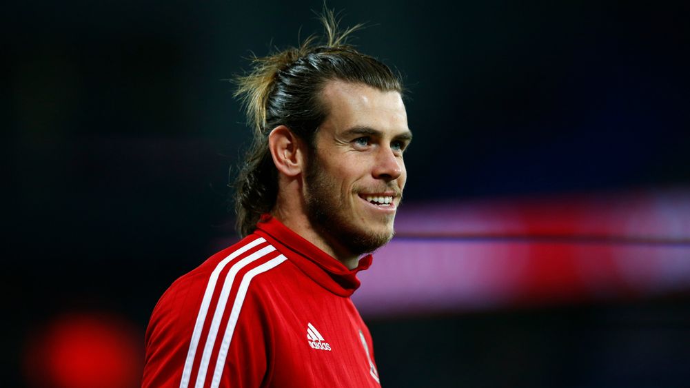 Bale en un partido de la selección de Gales