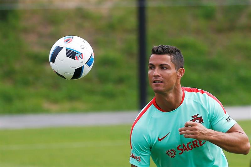 Cristiano en un entrenamiento reciente con Portugal