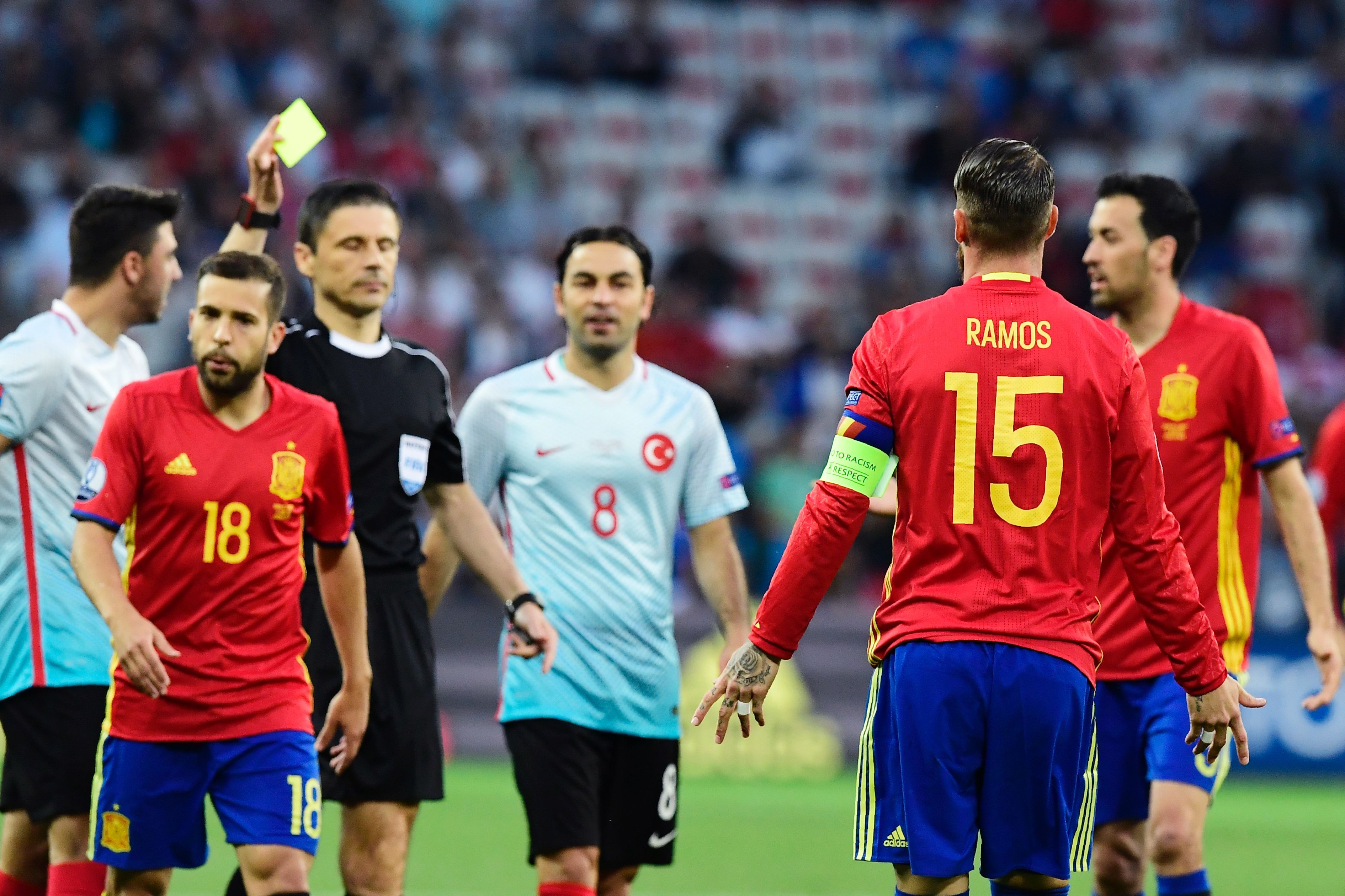 Ramos durante el partido contra Turquía