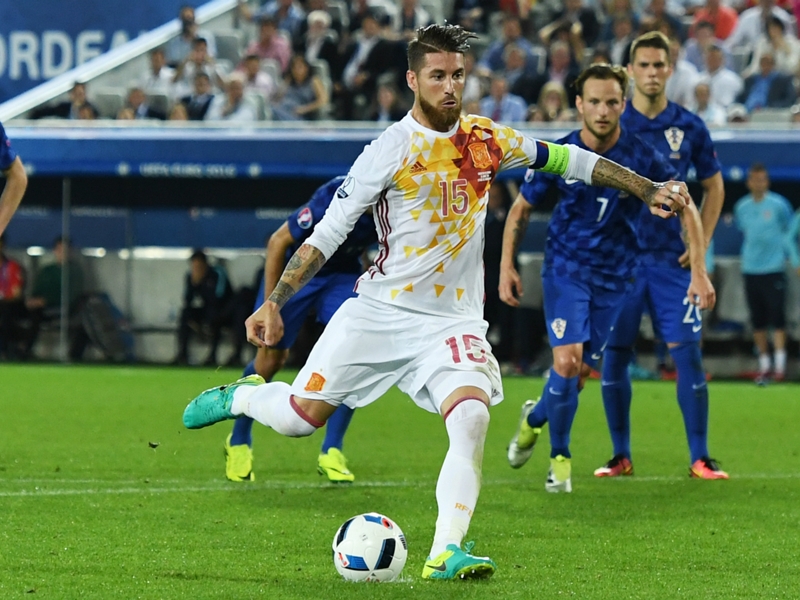 Sergio Ramos tiró así su penalti ante Croacia