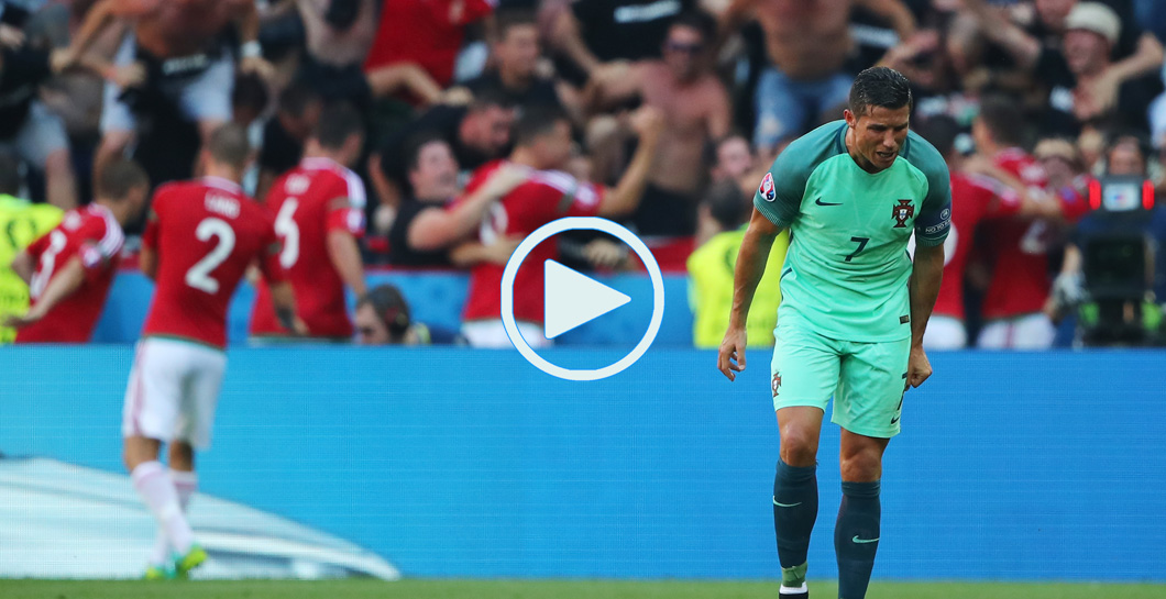 Cristiano Ronaldo, enfado, Hungría, gol, video
