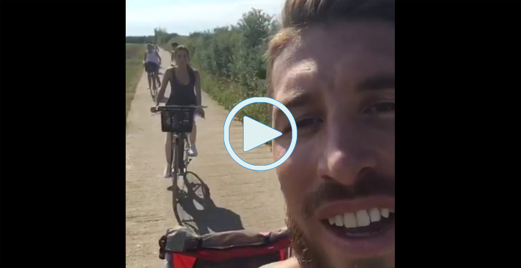 Sergio Ramos, España, familia, bicicleta, video