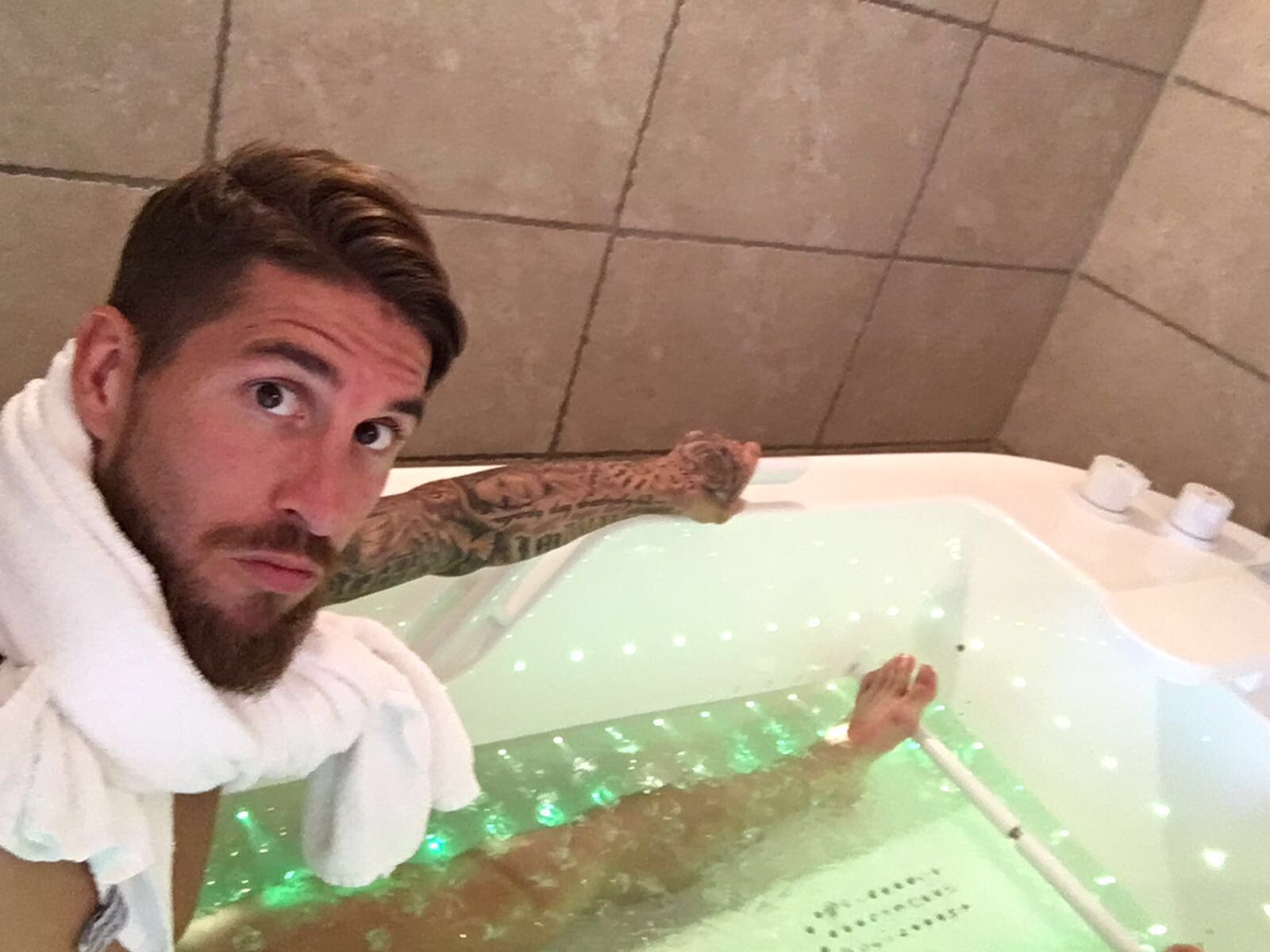 Sergio Ramos, recuperación, agua fría