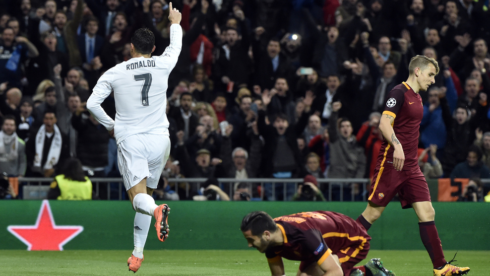 Cristiano Ronaldo marcó ante la Roma