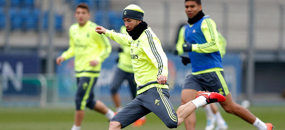 Sergio Ramos en un entrenamiento