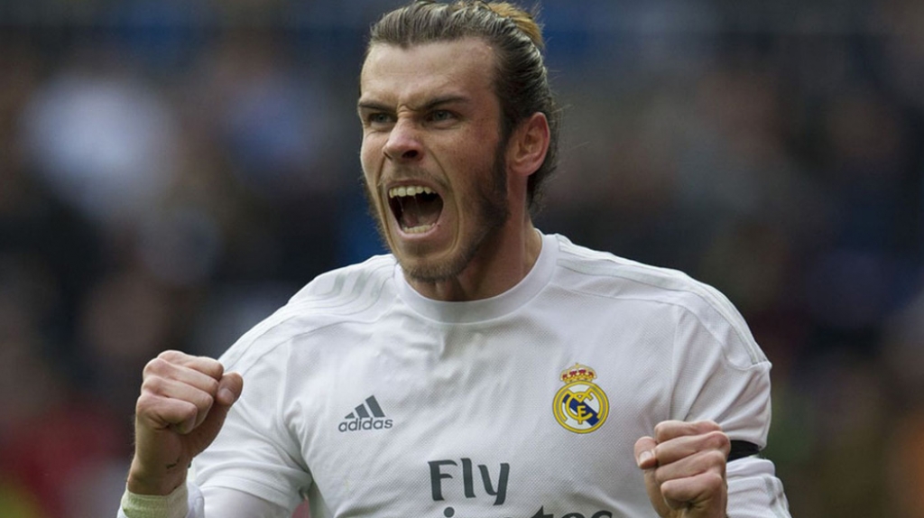 Bale grita en uno de sus goles con el Real Madrid