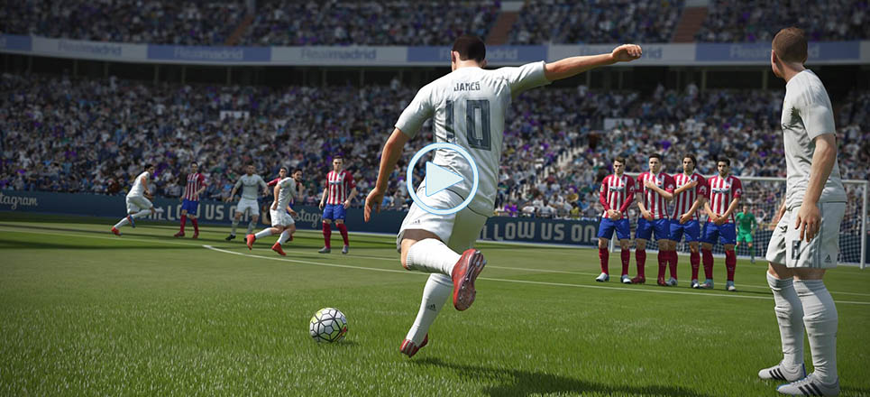 Simulación de un Real Madrid-Atlético en el FIFA 16
