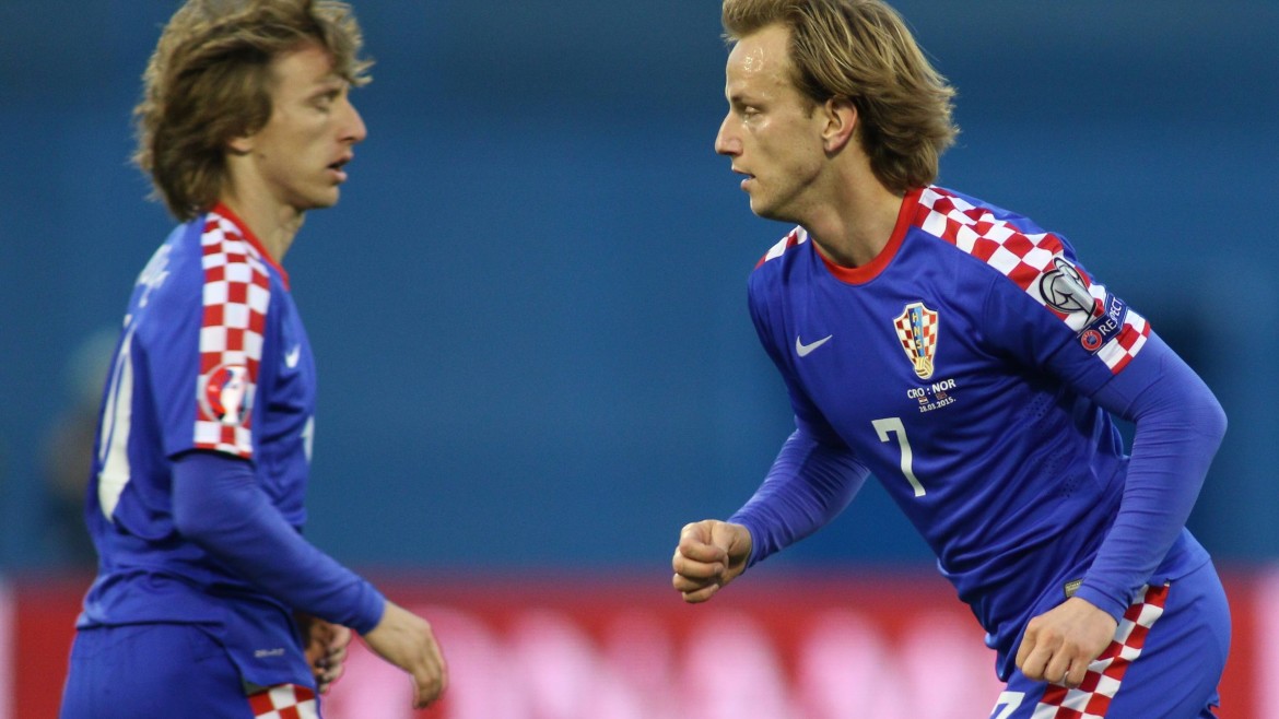 Rakitic y Modric en un partido de la selección croata