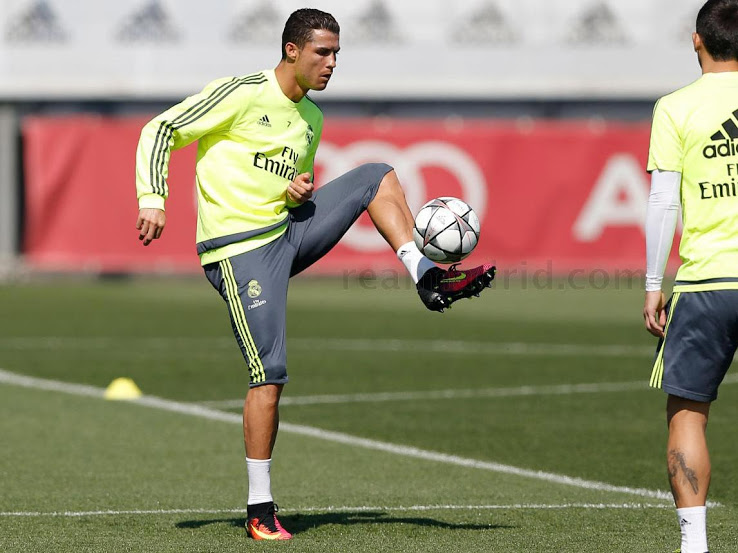 Cristiano en un entrenamiento reciente con el Real Madrid