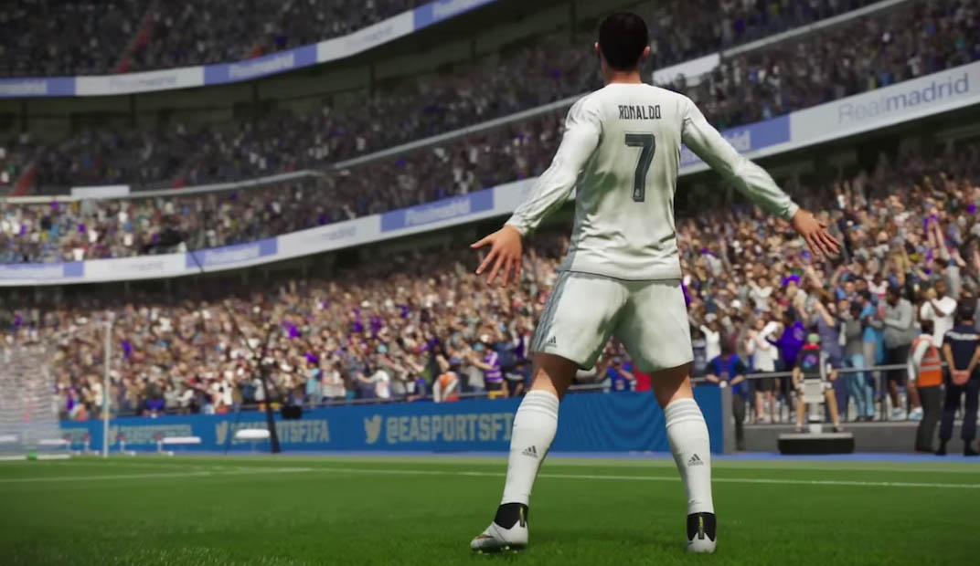 Cristiano Ronaldo celebra un gol en el 'FIFA 16'