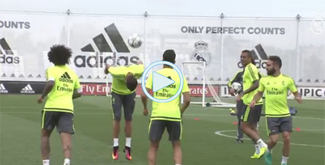 El divertido ejercicio que hizo el Real Madrid en el entrenamiento del jueves