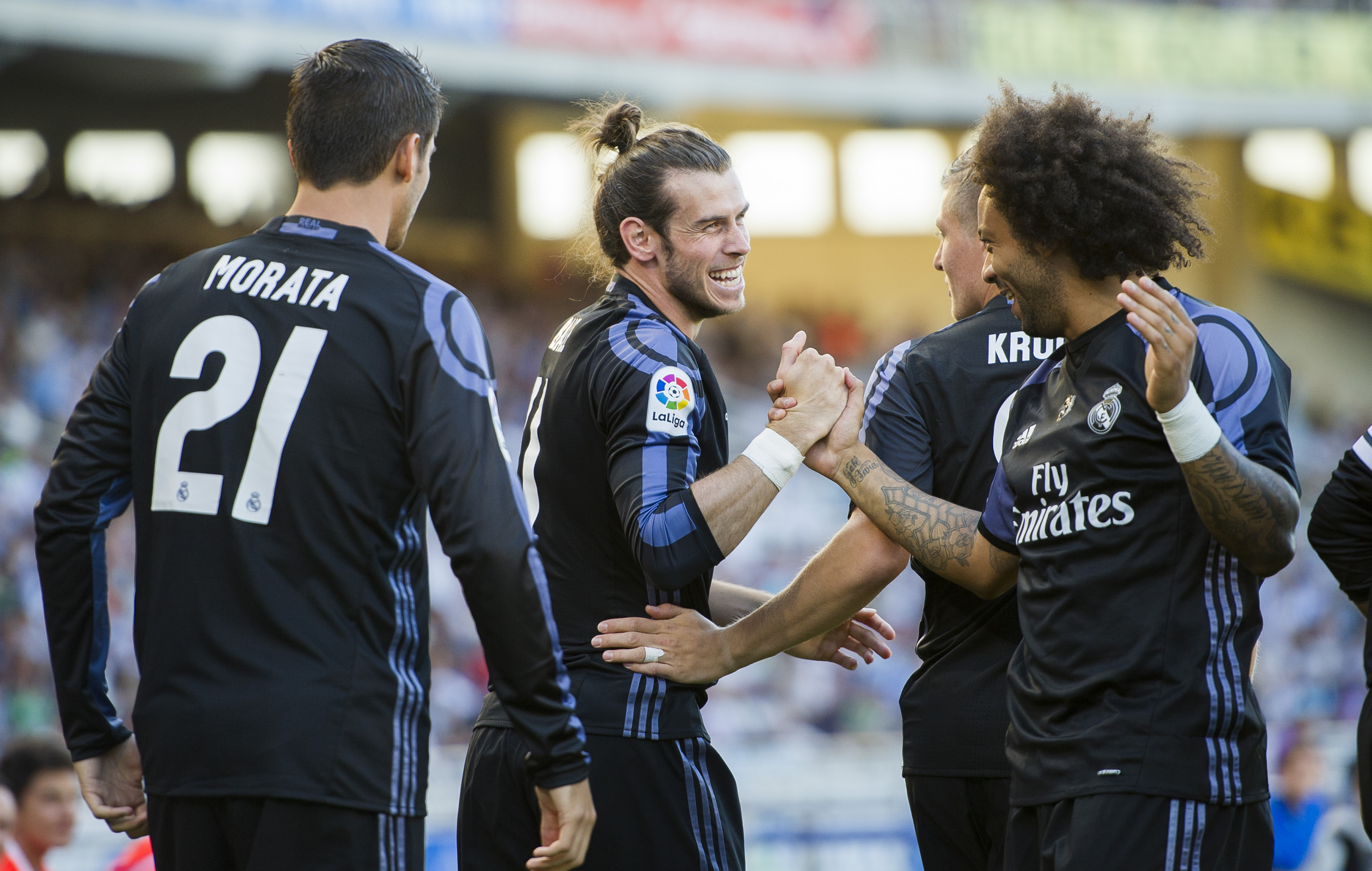 Marcelo y Bale se saludan