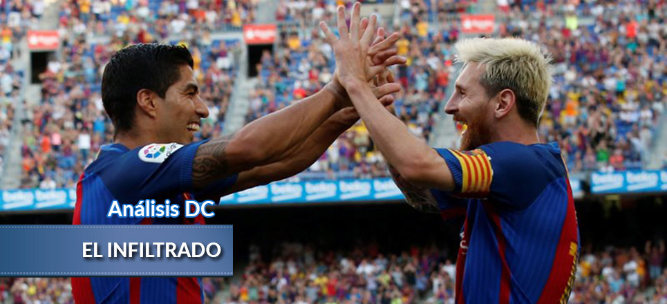 Messi y Luis Suárez celebran un gol reciente
