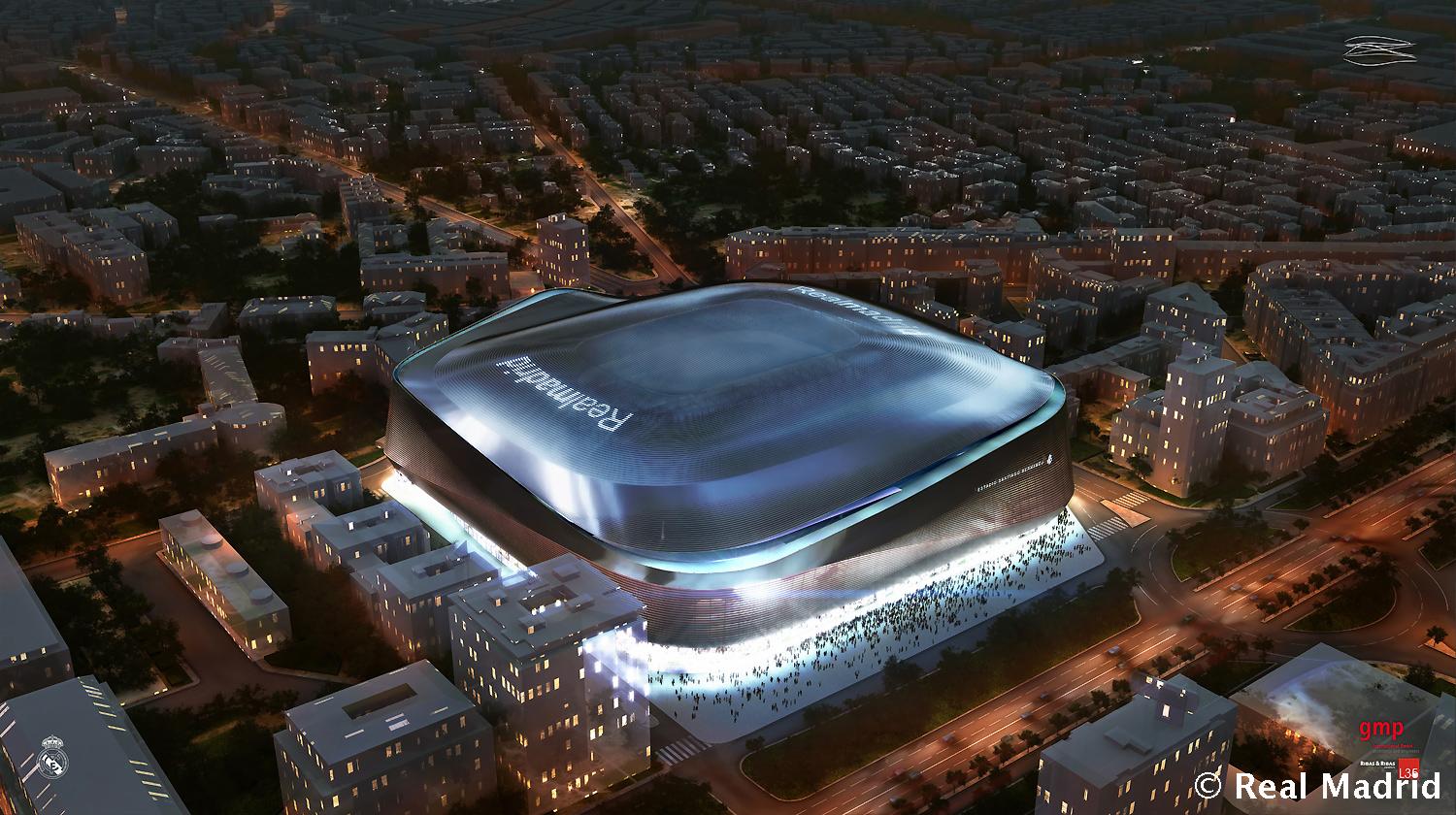 Así se verá el nuevo Santiago Bernabéu desde el aire
