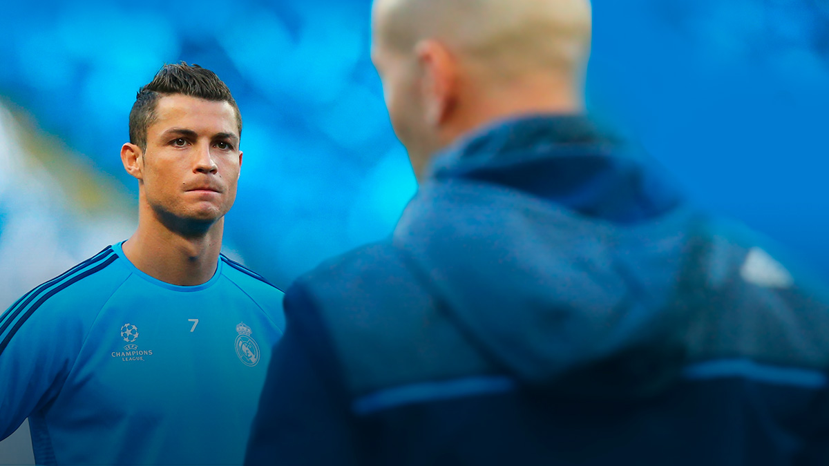 Cristiano y Zidane durante un entrenamiento