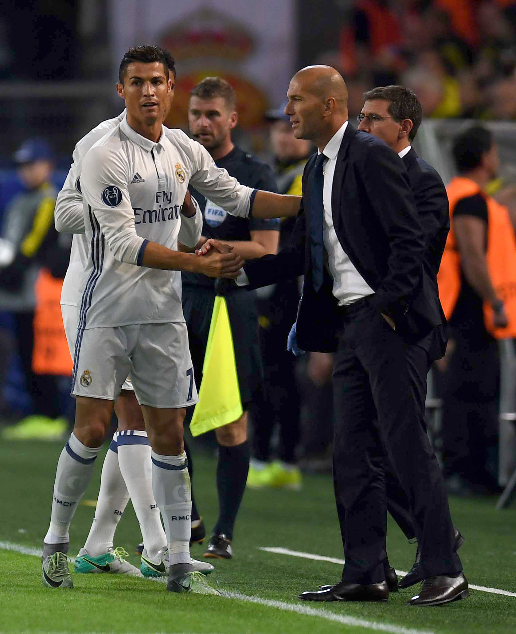 Cristiano, Zidane, saludo