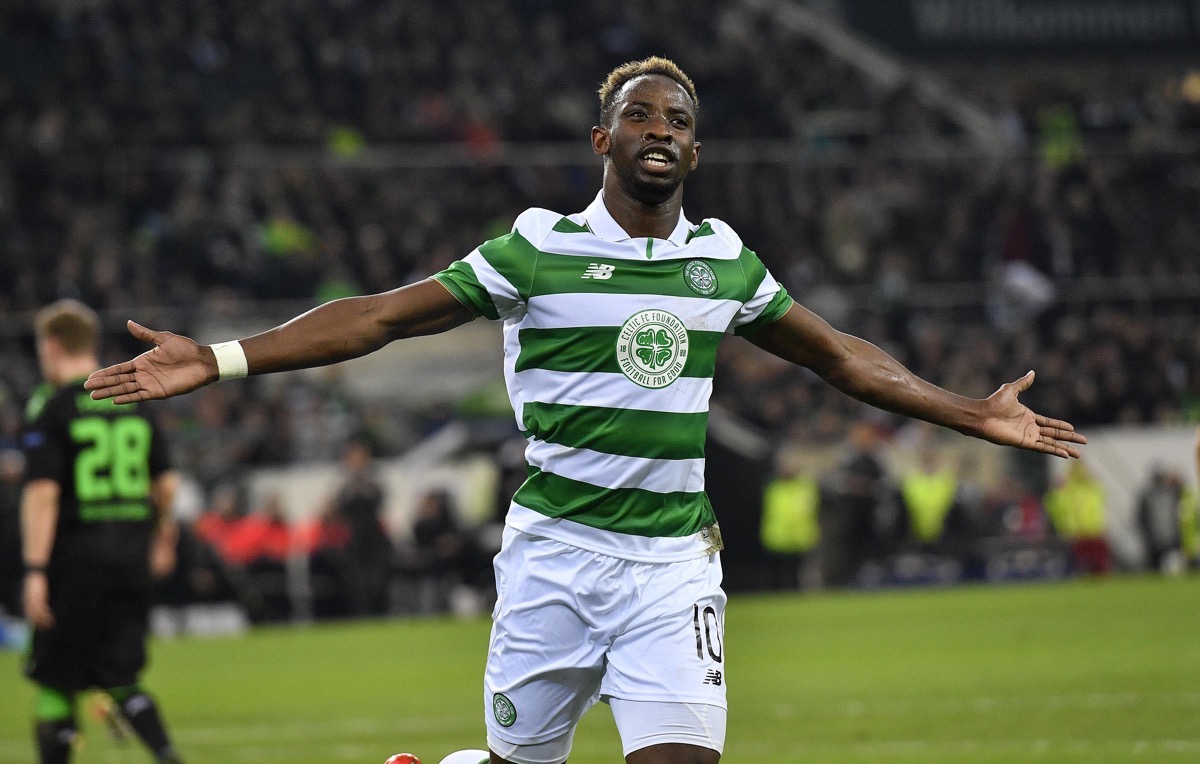 Dembelé celebra un gol con el Celtic de Glasgow