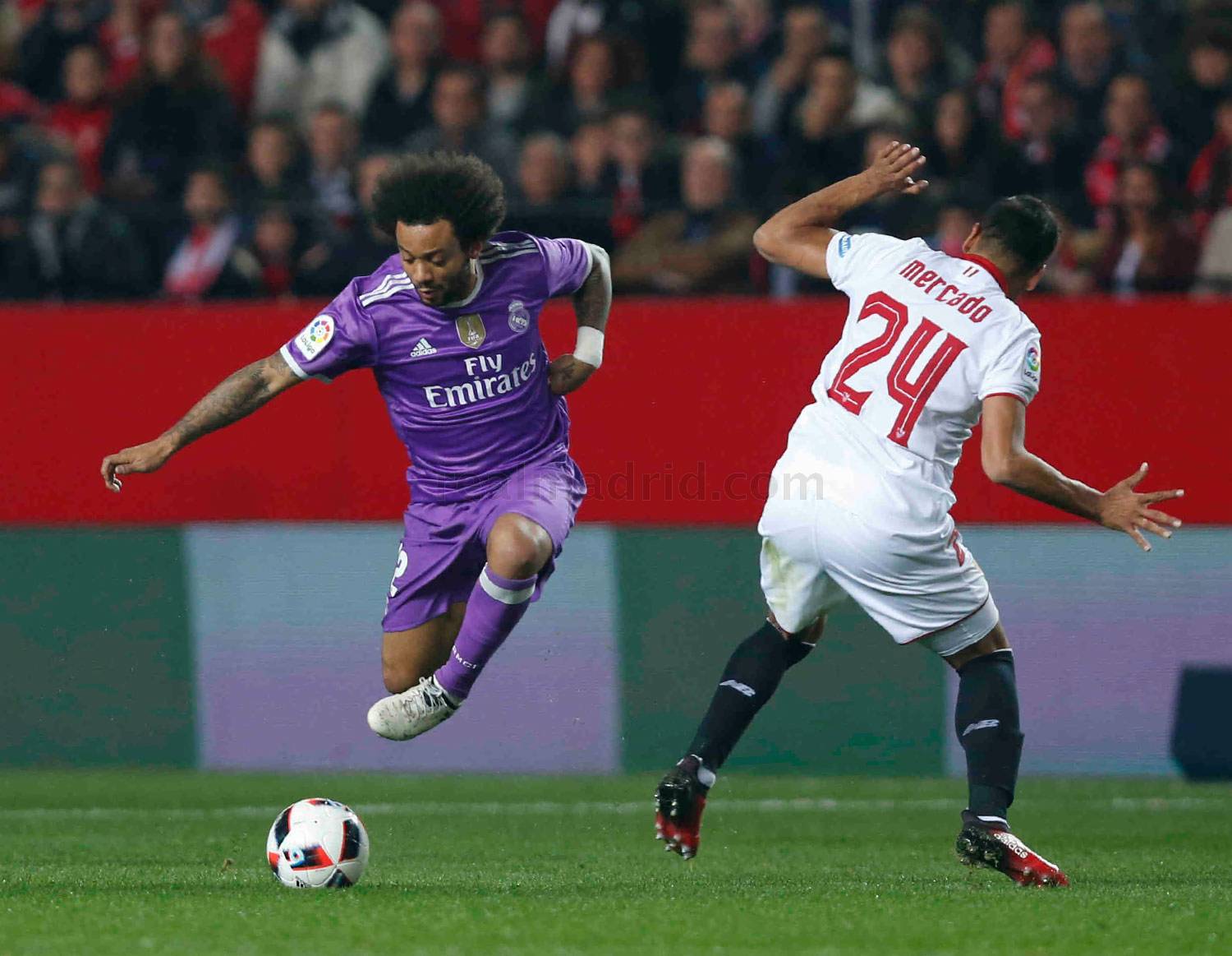 Marcelo en un partido con el Real Madrid