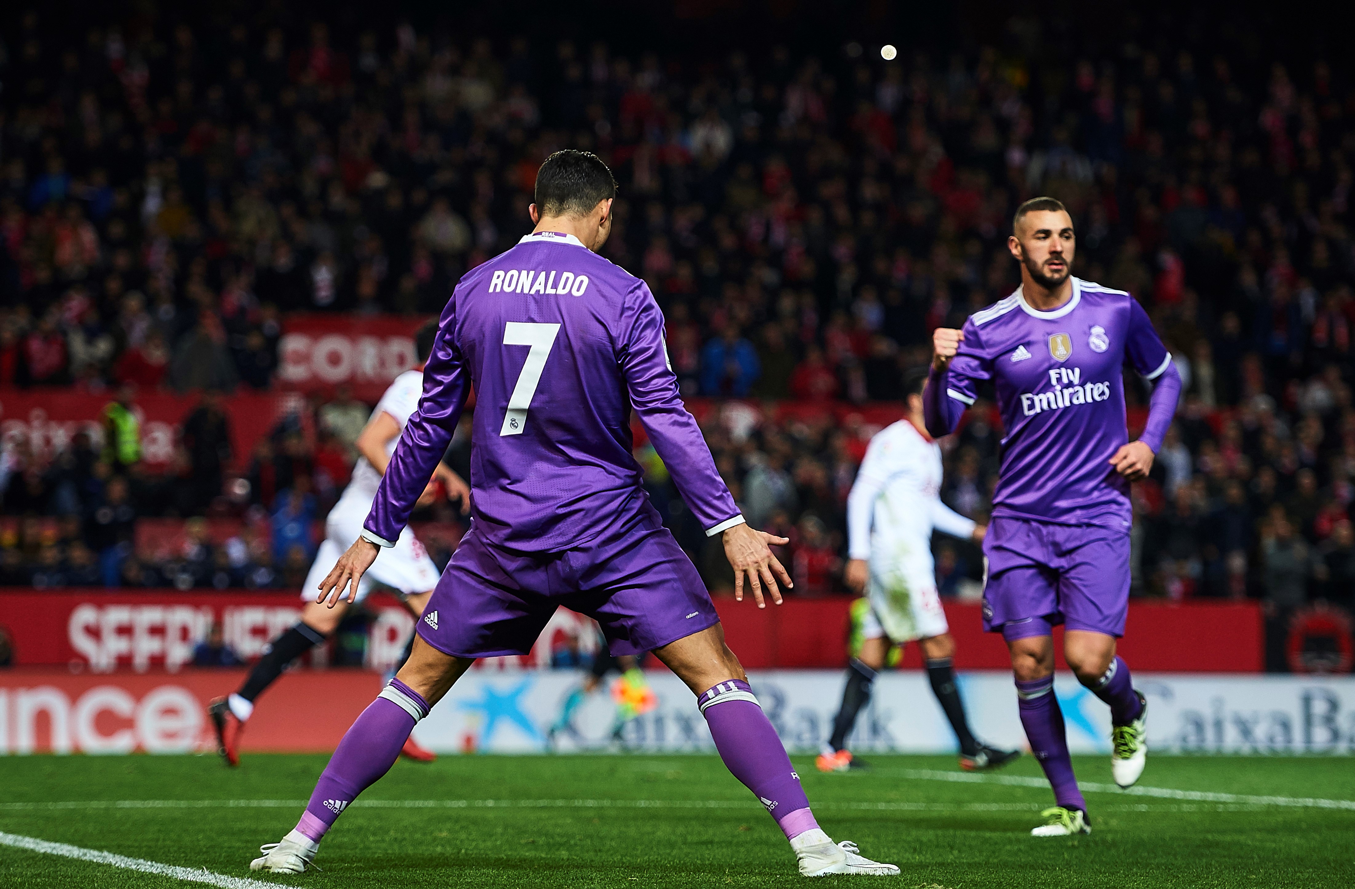 Cristiano celebra un gol contra el Sevilla