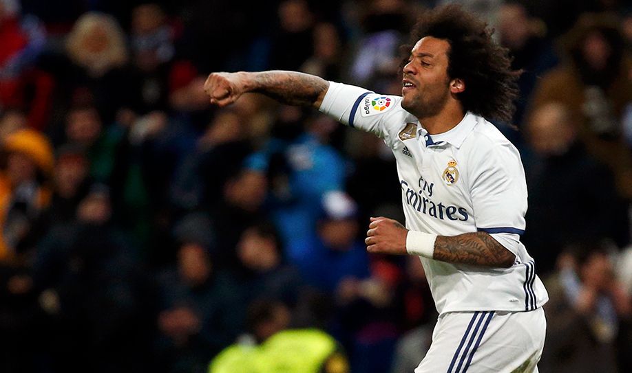 Marcelo celebró con rabia su gol al Celta de Vigo