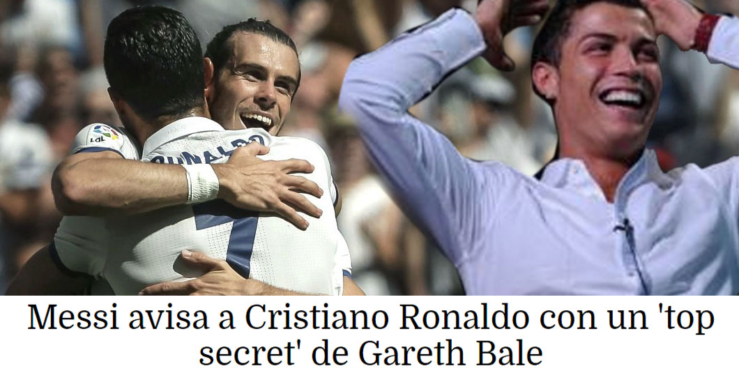 Montaje Caverna, Cristiano Ronaldo y Gareth Bale riendo