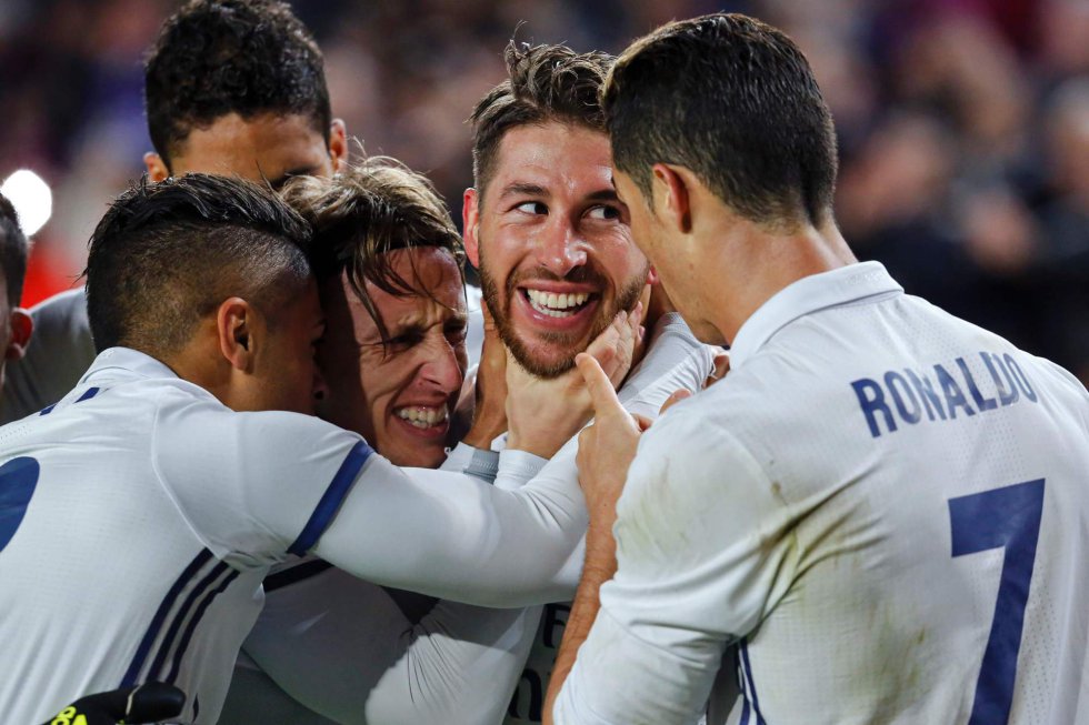 Celebración gol de Ramos