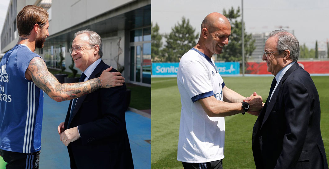 Visita de Florentino al Real Madrid