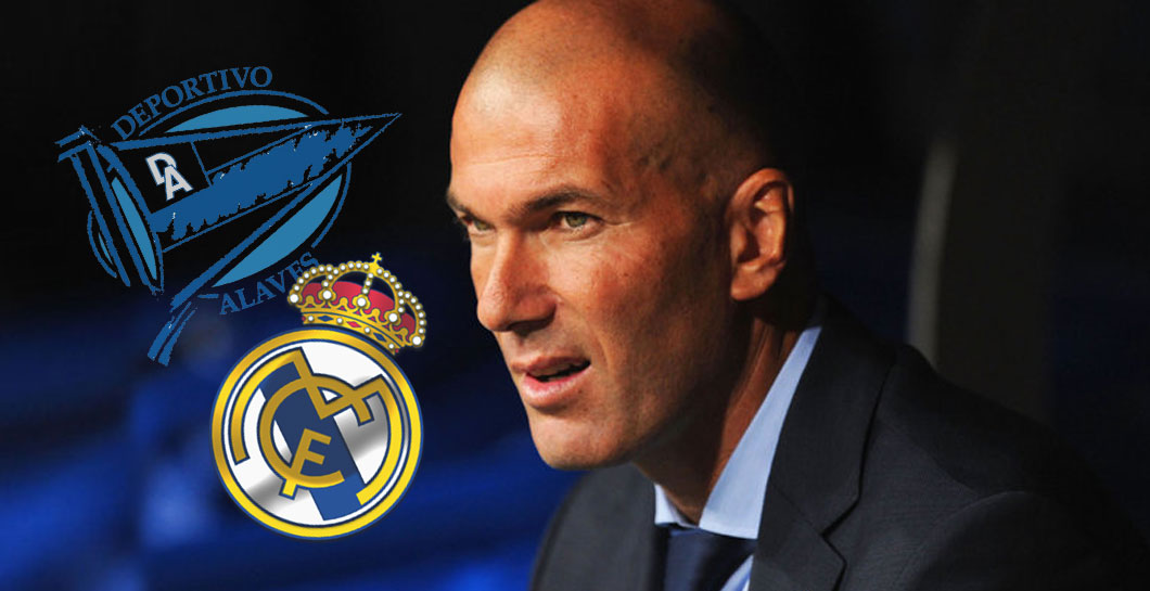 Montaje Zinedine Zidane y escudo Alavés