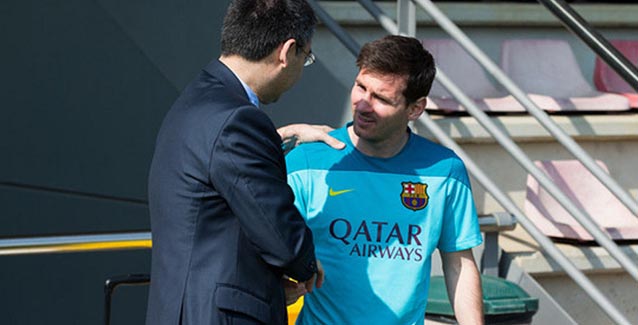 Bartomeu saluda a Messi
